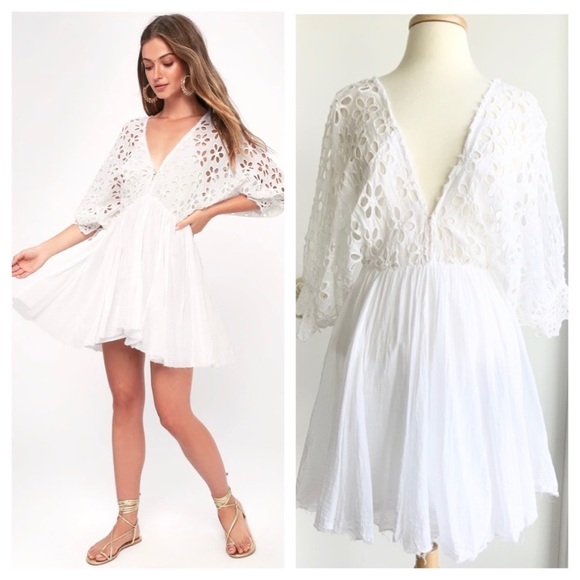 Free People Dresses & Skirts - Free People One Bella Note white eyelet dress XS